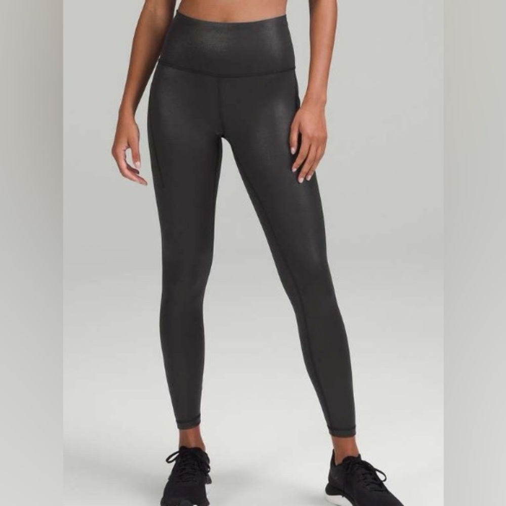 Lululemon Wunder Train High-Rise Tight 25" Foil Radiate Foil Print Black Sz 4